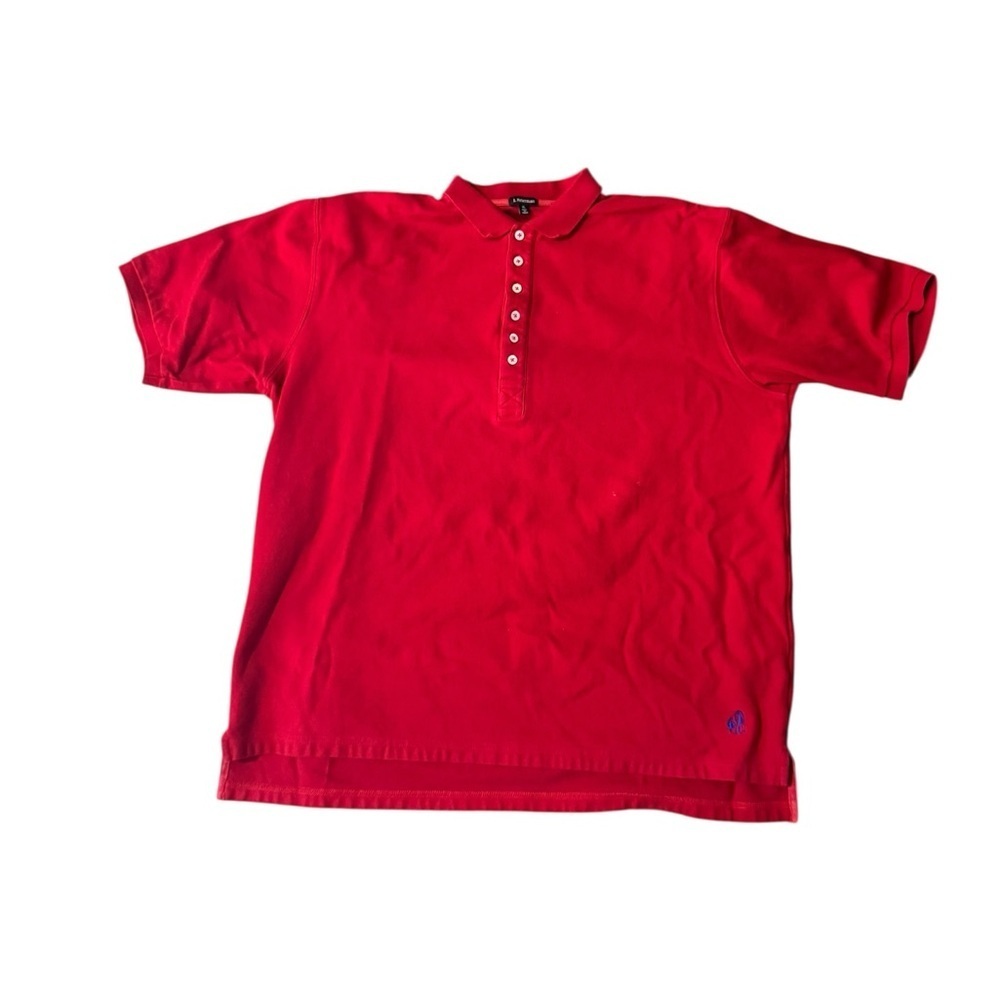 J Peterman Mens XL Red Polo Shirt Beach Heavyweight Casual Golf Prep Hi-Low